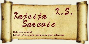 Kajsija Sarević vizit kartica